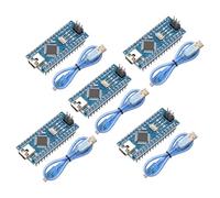 Nano-V3-mega328P Placa de Desarrollo con Cable Binghe 5 Piezas Nano-V3-mega328P Placa de Desarrollo con Chip CH340 Mini USB Interfaz 5V 16M 328P Microcontrolador Compatible con Arduino IDE