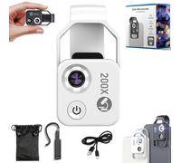 Nano Zoom 200x for iPhone Upgraded Version, Phone Microscope with CPL Lens/LED Light, Nanozoom 200x for iPhone, Pocket Microscope Camera Attachment with Universal Clip(White(with CPL))