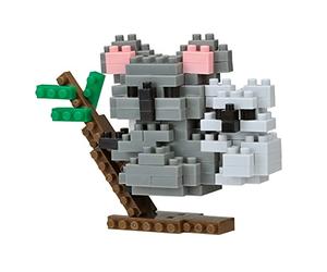nanoblock Bandai Koala - Minifigura de ladrillo (Juego de construcción, Kit de construcción, Figuras de Animales Koalas Pixel NBC257)