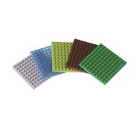 nanoblock NB-024 - Plate Set/Set, Minibaustein 3D-Puzzle, 40 x 40 mm, 5 Platten,
