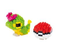 nanoblock NBPM010 Pokemon Caterpie & Poké Ball, Colourful (Importación USA)