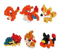 nanoblock - Pokémon - Type Fire Set 1 (Juego Completo de Caja ciega), Kit de construcción de la Serie Mininano