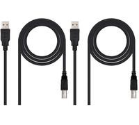 Nanocable 10.01.0103-BK - Cable USB 2.0 para Impresora, Tipo A/M-B/M, Macho-Macho, Negro, 1.8mts (Paquete de 2)