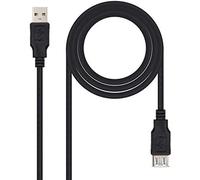 Nanocable 10.01.0202-bk - cable de extensión usb 2.0, macho, negro, 1