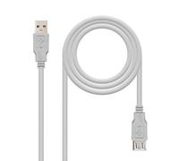 NanoCable 10.01.0202 - Cable USB 2.0 prolongador, color beige
