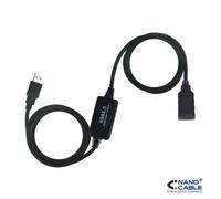 Nanocable Cable USB 2.0 Prolongador con amplificador USB-A Macho/Hembra 15 m