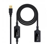 Nanocable Cable USB 2.0 Prolongador con amplificador USB-A Macho/Hembra 15 m