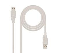 Nanocable Cable USB 2.0 USB-A M/M 1 m Beige