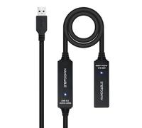 Nanocable Cable alargador amplificador USB 3.0 10.01.0312, USB A macho a A hembra 10 m Negro