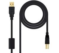 Cable USB 2.0 HQ Com Ferrite Nanocable USB-A/M para USB-B/M 2 M Negro