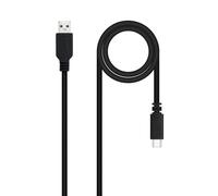 NANOCABLE 10.01.2103 - Cable USB 2.0 3A, tipo USB-C/M-A/M, Color Negro, 3 m