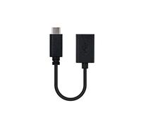 NanoCable 10.01.2400 - Cable 3A USB-C OTG (On-The-GO) USB 2.0, hasta 3 Amperios de carga, macho-hembra, tipo C/M-A/H, negro, 15cm