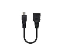 NANOCABLE 10.01.3500 - Cable USB 2.0 OTG (On-The-GO), Tipo Micro B/M-A/H, Macho-Hembra, Negro, 15cm