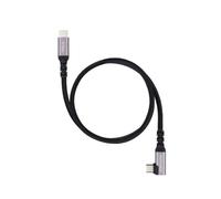 Cable usb 3.2 tipo-c acodado nanocable 10.01.4703/ usb tipo-c macho - usb tipo-c macho/ hasta 100w/ 10gbps/ 3m/ negro