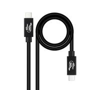 NANOCABLE 10.01.5002 - Cable USB 4 Gen 3x2 40Gbps 5A/240W, USB-C a USB-C, Compatible con Thunderbolt 3 y Thunderbolt 4, hasta 8K a 60Hz, Color Negro, 1.8 metros