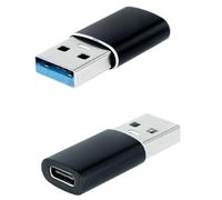 NANOCABLE 10.02.0012 - Adaptador USB-A 3.1 a USB-C, USB-A/M-USB-C/H, Negro