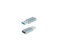 Nanocable 10.02.0013 - Adaptador USB-A 3.1 GEN2 a USB-C, USB-A/M-USB-C/H, Gris
