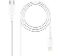 Nanocable 10.10.0600 - cable lightning a usb-c, color blanco, 50 cent?