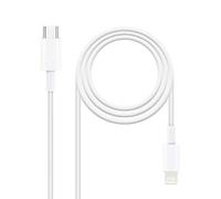 Cable USB 2.0 Tipo-C Lightning Nanocable 10.10.0601/ USB Tipo-C Macho - Lightning Macho/ 1m/ Blanco