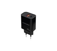 Nanocable Cargador de pared USB-C (PD) + USB-A (QC) 20W Negro