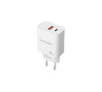 NANOCABLE 10.10.2011 - Cargador USB-C PD y USB-A QC 30W, Doble Puerto para Carga Rápida, Compacto y Compatible, Color Blanco