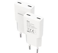 Nanocable Cargador de pared 2x USB-C PD 20W Blanco