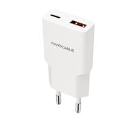 NANOCABLE 10.10.2028 - Cargador USB-C/PD 30W + USB-A/QC 30W, Blanco
