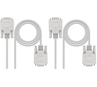 Nanocable 10.14.0203 - Cable serie RS232 de impresora y comunicaciones, DB9/M-DB9/H, macho-hembra, Beige, 3mts (Paquete de 2)