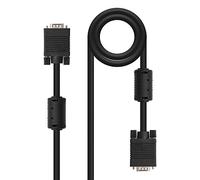 NANOCABLE 10.15.0115 - Cable SVGA con ferrita Monitor, proyector y PC, HDB15/M-HDB15/M, Negro, 15mts