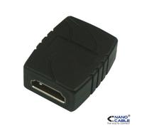 Adaptador HDMI Nanocable Hembra-Hembra Oro 24K 10,2Gbps WQXGA 120Hz Negro