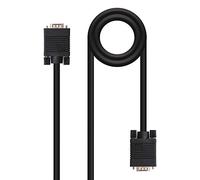 NANOCABLE 10.15.1302 - Cable SVGA para Monitor y proyector, HDB15/M-HDB15/M, Macho-Macho, Negro, 1.8mts
