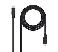 NANOCABLE 10.15.1820 - Cable HDMI V1.4 de alta velocidad Ethernet con Ferrita con repetidor/HEC, A/M-A/M, macho-macho, negro, 20mts