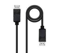 NANOCABLE 10.15.2700 - Cable DisplayPort 1.2 CCS (con conductores de Acero con Recubrimiento de Cobre), Macho-Macho, 4K@144Hz, 21.6 Gbps, 0.5 m, Negro