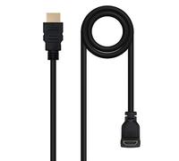 Cable HDMI HEC 90º USB-A M/M 1.8 M Negro