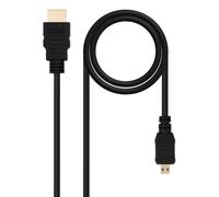 NanoCable 10.15.3501 - Cable Micro HDMI alta velocidad/HEC, A/M-D/M, negro, 0.8m