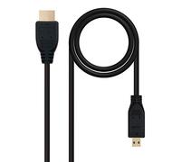 Nanocable 10.15.3502 - Cable Micro HDMI alta velocidad/HEC, A/M-D/M, negro, 1.8m