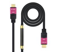 NANOCABLE 10.15.3725 - Cable HDMI V2.0 4K@60Hz 18 Gbps con Repetidor, Color Negro, 25 Metros
