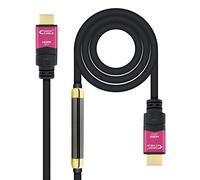 NANOCABLE 10.15.3725 - Cable HDMI V2.0 4K@60Hz 18 Gbps con Repetidor, Color Negro, 25 Metros