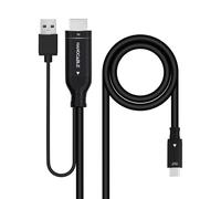 NANOCABLE 10.15.4354 - Cable Conversor HDMI a USB-C - 1.8 m, Plug & Play, Alta Resolución 4K a 60Hz, Compatible con HDMI 2.0 y DP Alt Mode, Color Negro