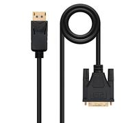 Nanocable 10.15.4501 - Cable Conversor Displayport a DVI, Displayport/Macho - DVI/Macho, Negro, 1 m