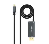 Cable conversor nanocable 10.15.5012/ usb tipo-c macho - displayport 8k macho/ usb tipo-c hembra/ hasta 100w/ 1.8m/ gris