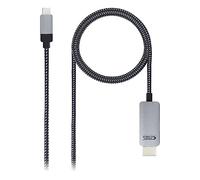NANOCABLE 10.15.5102 - Cable Conversor USB-C a HDMI, Color Negro, 1.8 Metros