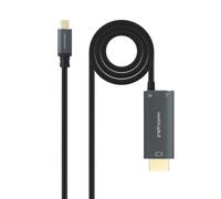 Nanocable 10.15.5182 adaptador de cable de vídeo 1,8 m USB Tipo C HDMI + USB Type-C Negro