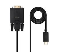 NANOCABLE 10.15.5202 - Cable Conversor USB-C a VGA (USB-C Macho a VGA Macho), 1.8 m, Negro