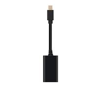 NanoCable 10.16.0102 - Conversor Mini DisplayPort a HDMI, mDP/M-HDMI A/H, Macho-Hembra, Negro, 15cm