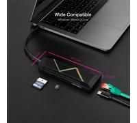 Nanocable - 10.16.0901 base para portátil y replicador de puertos Alámbrico USB 3.2 Gen 1 (3.1 Gen 1) Type-C Negro