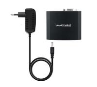 NanoCable 10.16.2101-BK - Conversor SVGAcon audio a HDMI con alimentación, SVGA/H+JACK 3.5/H-HDMI A/H, negro