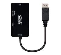 Nanocable conversor displayport a vga / hdmi, 3 en 1, dp 1.2/m-vga/h-h