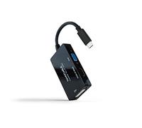 Nanocable 10.16.4301-ALL - Conversor USB-C a HDMI/DVI/VGA, 20 cm, Color Negro