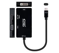NANOCABLE 10.16.4301-BK - Conversor USB-C a VGA/DVI/HDMI (3 en 1), Color Negro